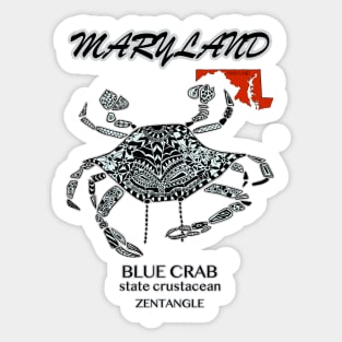 Maryland Blue Crab, Zentangle Sticker